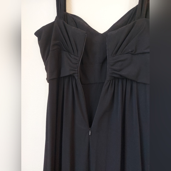 Amsale Black Sleeveless Faux Wrap Maxi Dress Size 6 - Picture 9 of 10